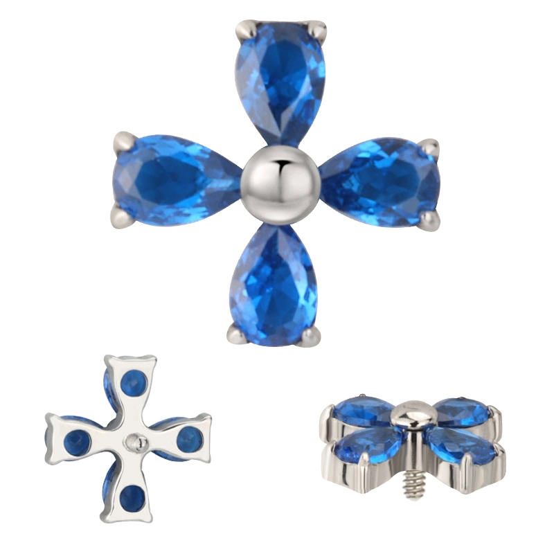 Newest Piercing Body Jewelry Titanium Windmill Snowflake Shape Helix Earring Labret Lip Ring Top